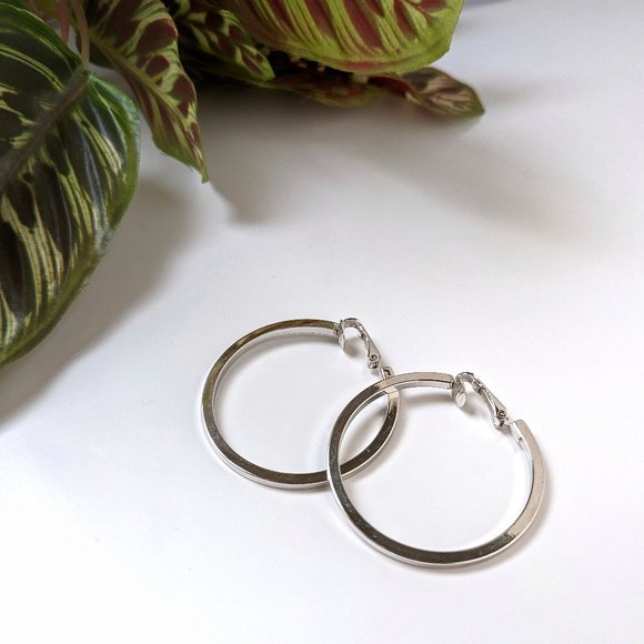 Jewelry - 3 for 25$ Clip On Earrings Hoops Silver Color